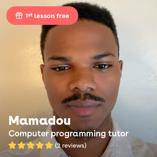 Mamadou D. - Software Engineer with experience coding in C++ and Python. Graduated from Georgetown University with degrees in Math and Computer Science. Teach math and computer science from middle school to colleg