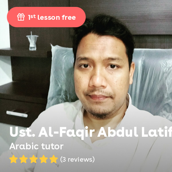 Ust. Al-Faqir Abdul Latif, S. sy T. - Arabic teacher Has studied in Yemen and Turkey, teaching Arabic by Malay and Indonesian language, practical methods, more than 7 years trusted to teach Arabic with practical and easy methods.