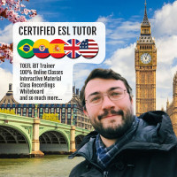 Profesor de  inglés certificado, experimentado, flexible. clases 100% online con material interactivo